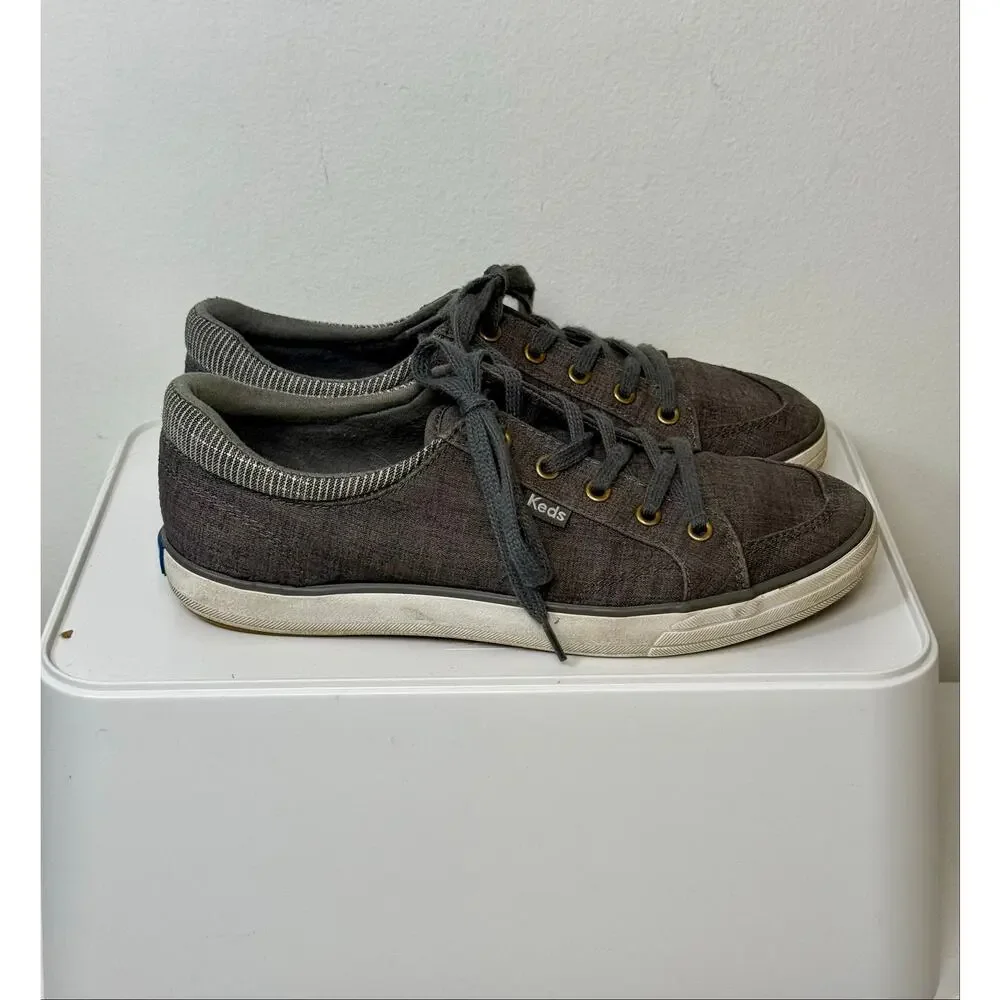 Keds Womens Center II Canvas Sneaker Charcoal Gray Size 7